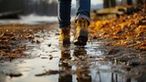 Woman Wearing Rain Rubber Boots Walking, Wallpaper Pictures, Background Hd 