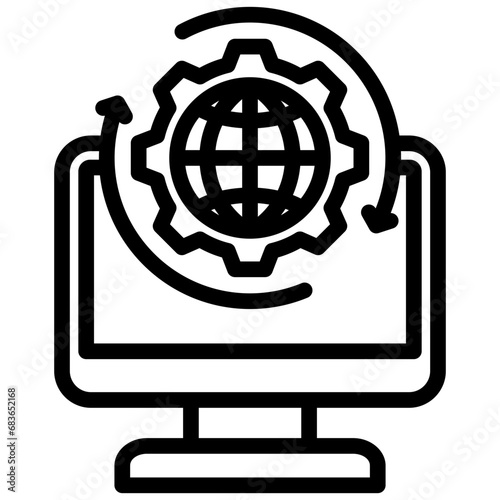Online Management Outline Icon
