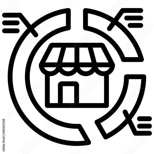 Market Segmentation Outline Icon