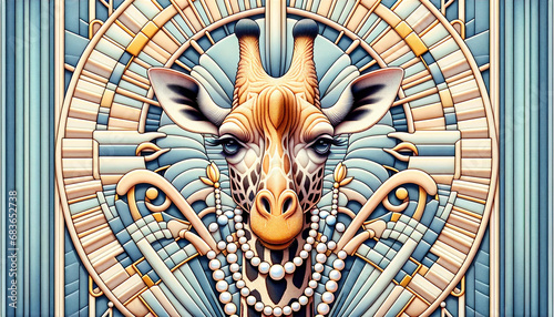 decorated giraffe face