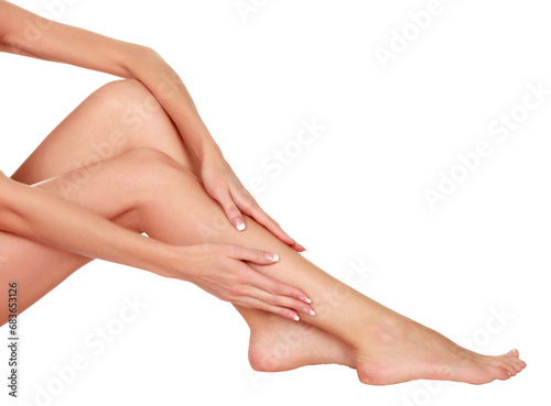 Woman's legs with clean and smooth skin, isolated. Skin care concept