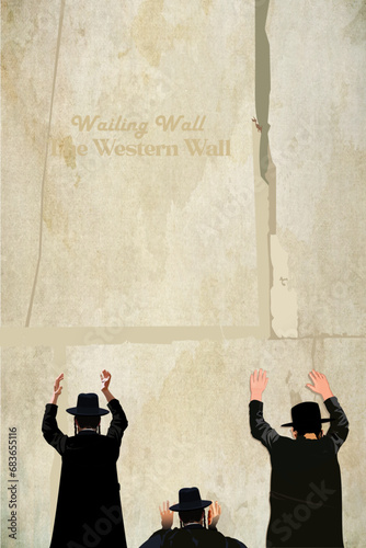 Israeli posters: Holacust, Western Wall and Hanukkah posters.