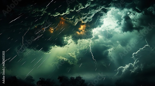 Dark Dramatic Rain Clouds Above Green, Wallpaper Pictures, Background Hd 