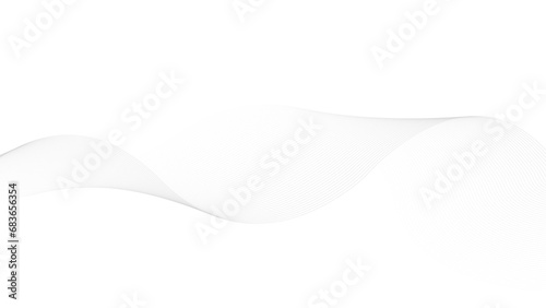 Flowing particles wave pattern halftone gradient curve shape isolated on white background