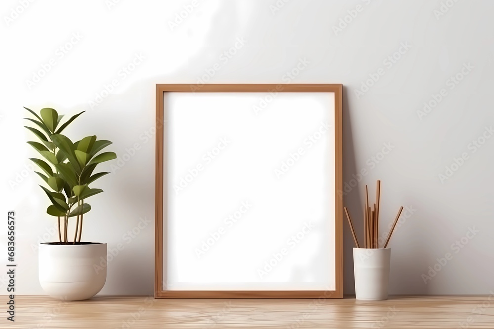 Modern home mockup interior background, 3d render
