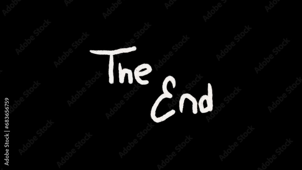 the end word, hand drawn lettering animation for ending video