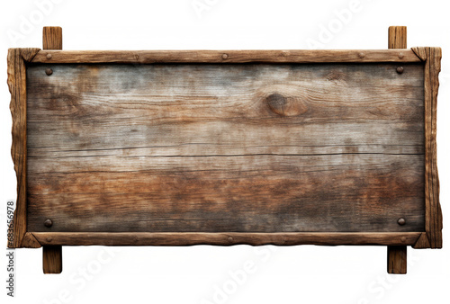 Blank empty wooden rustic sign board. Ai Generated Images photo