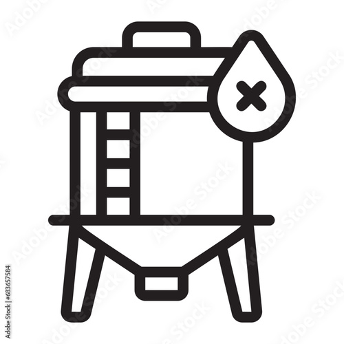 water tank line icon