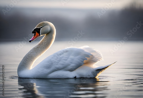 the mute swan in minimal style