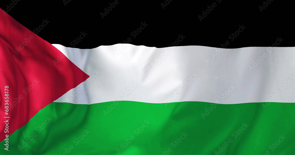 Naklejka premium Image of flag of palestine waving