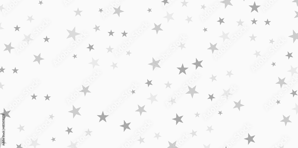 Vector silver stars silver star celebration confetti, seamless pattern with stars festive wrapping paper background kids texture.