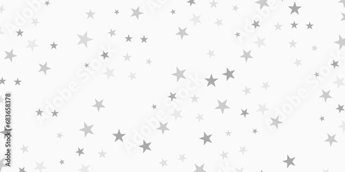 Vector silver stars silver star celebration confetti, seamless pattern with stars festive wrapping paper background kids texture.