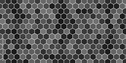 Abstract Hexagon black Geometric Surface Loop 5 Black: dark minimal hexagonal grid pattern animation in deep midnight black. Clean background with glossy black hexagon shapes