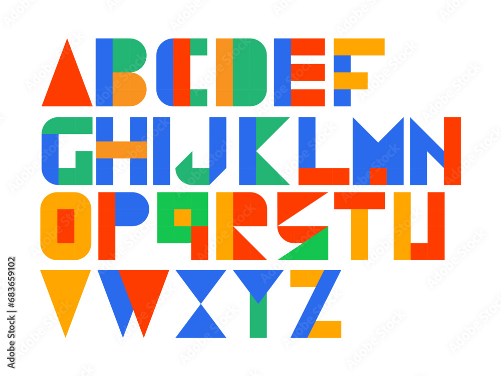 Alphabet with geometric shape Alphabet with geometric shape