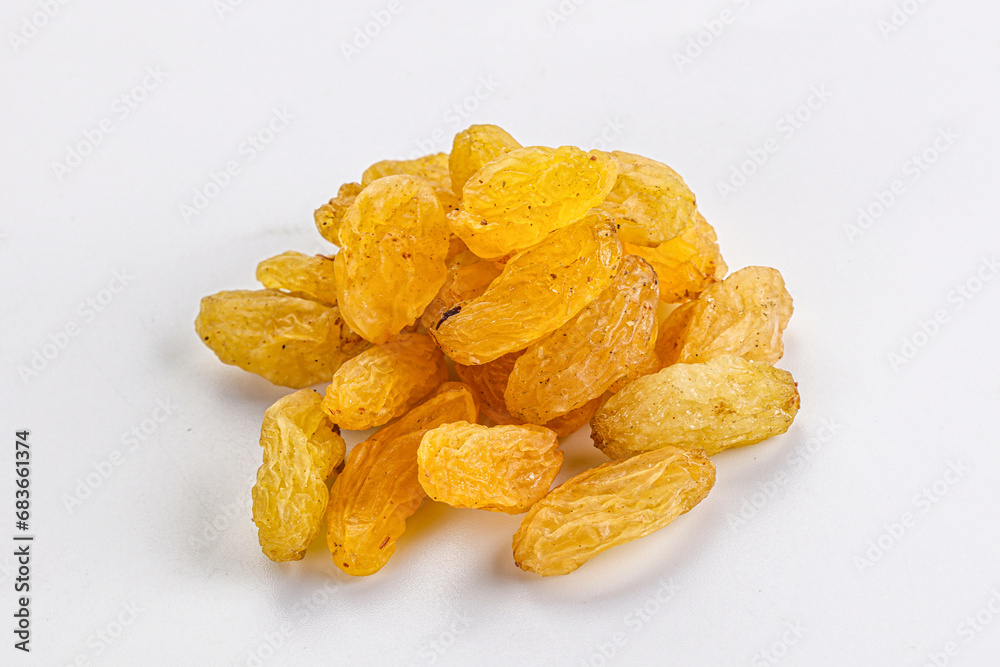 Yellow raisin - dry grape berries Yellow raisin - dry grape berries