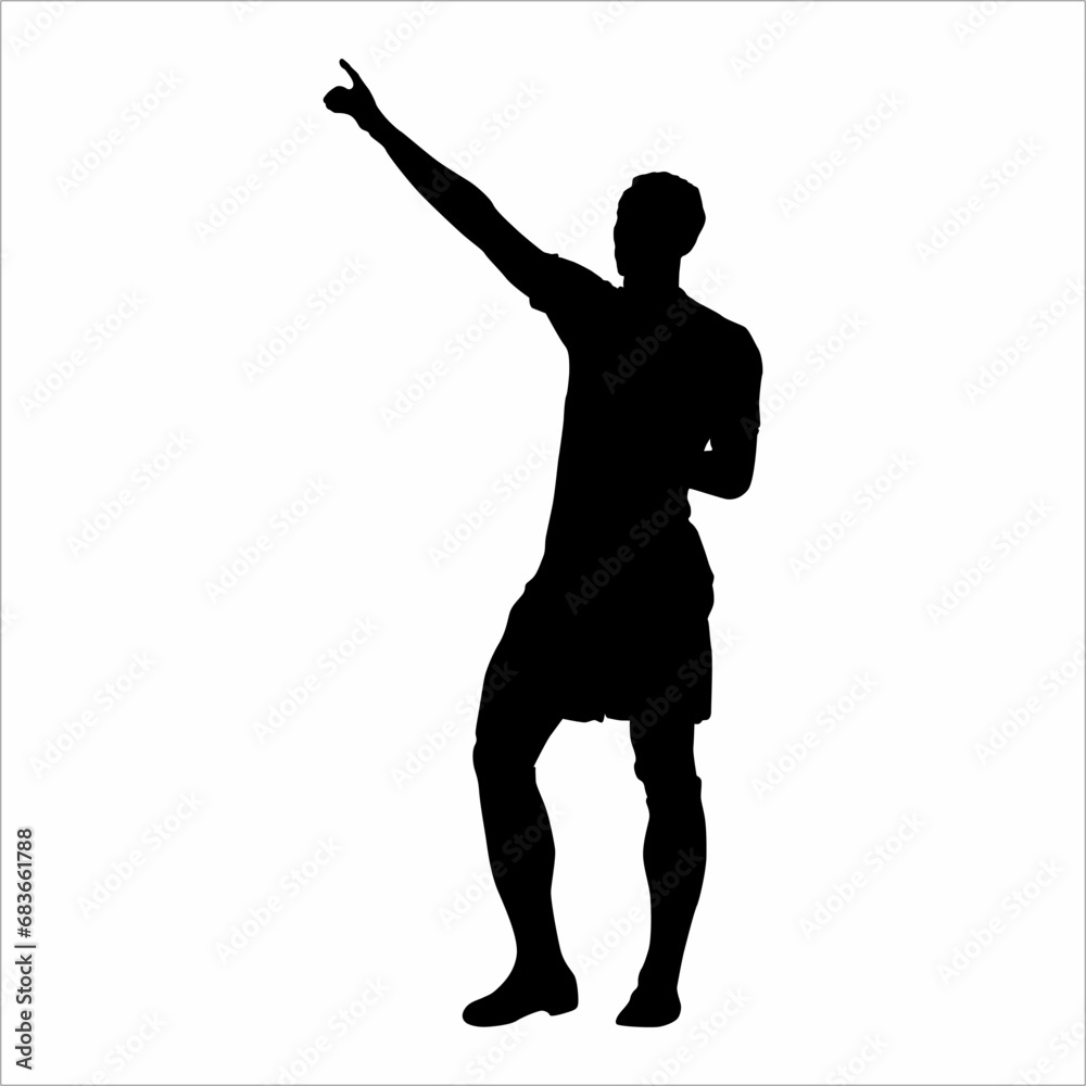 Silhouette of a football player pointing