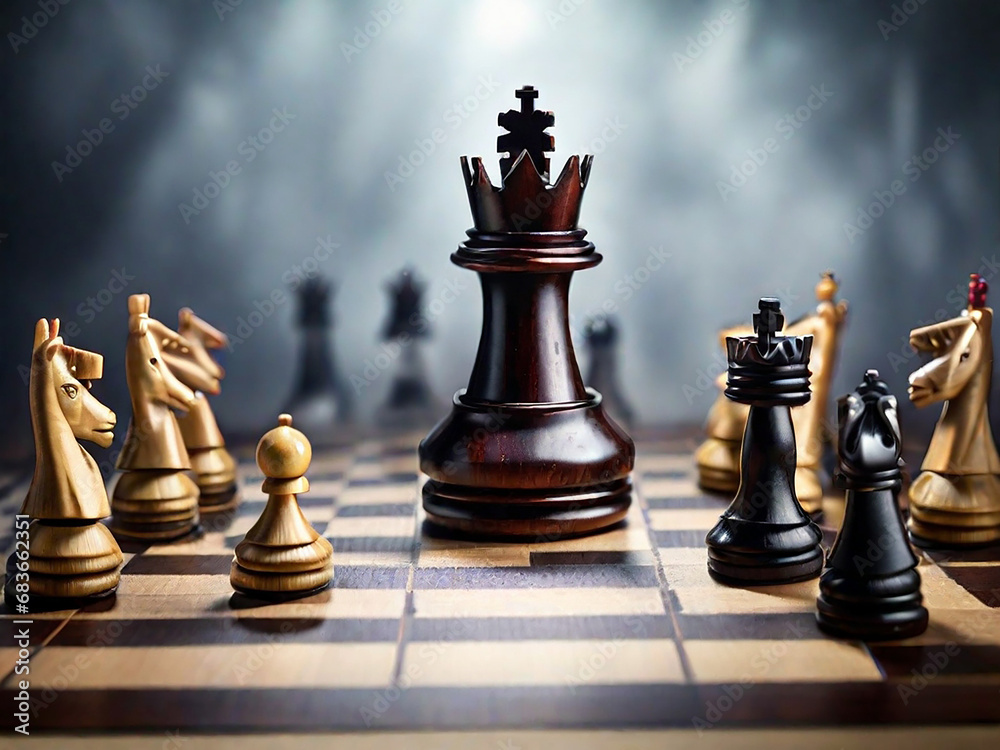 ideal chess monarch, chess board with pieces ideal chess monarch, chess board with pieces