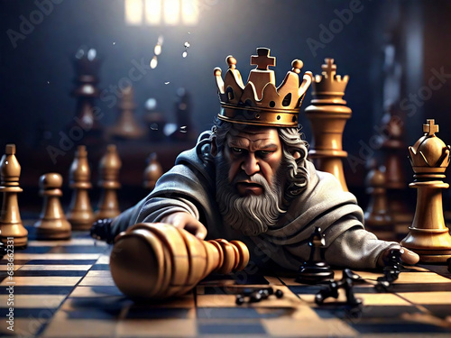  ideal chess monarch, chess board with pieces photo