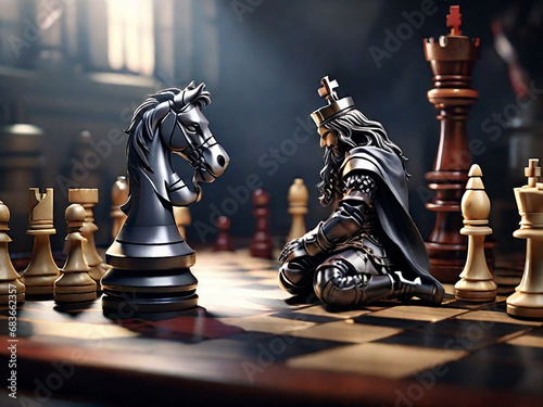  ideal chess monarch, chess board with pieces