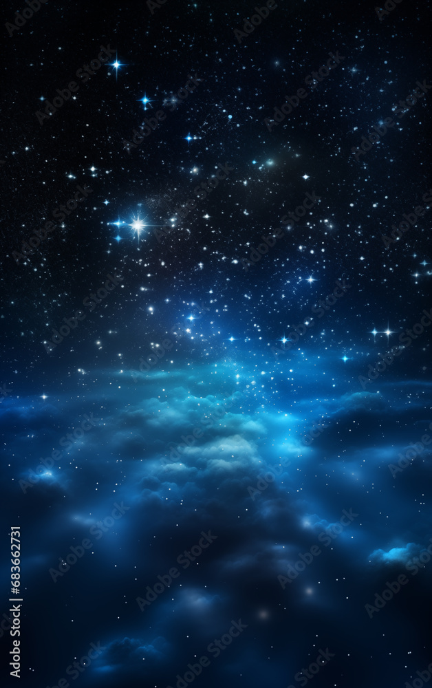 Naklejka premium blue starry sky background,created with Generative AI tecnology.