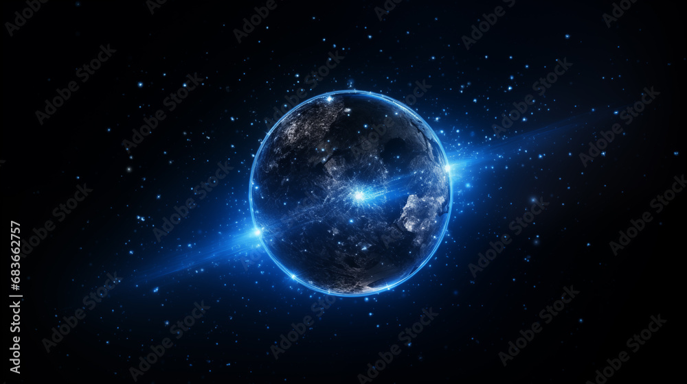 Fototapeta premium Earth and light in space,created with Generative AI tecnology.