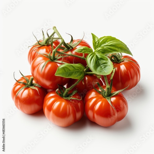 Traditional Italian Linguini Pasta Tomatoes, Isolated On White Background, For Design And Printing