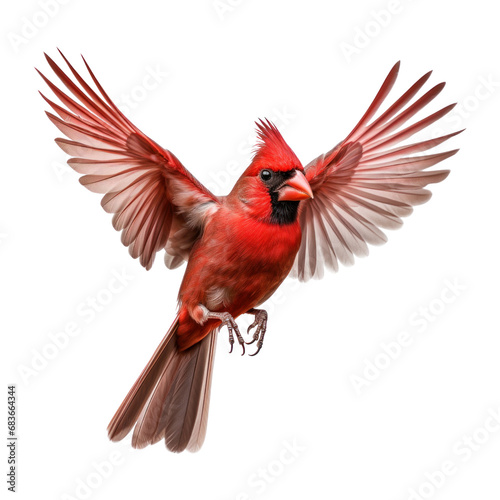 Northern Cardinal bird.  Isolated on transparent background. © Creative Haven