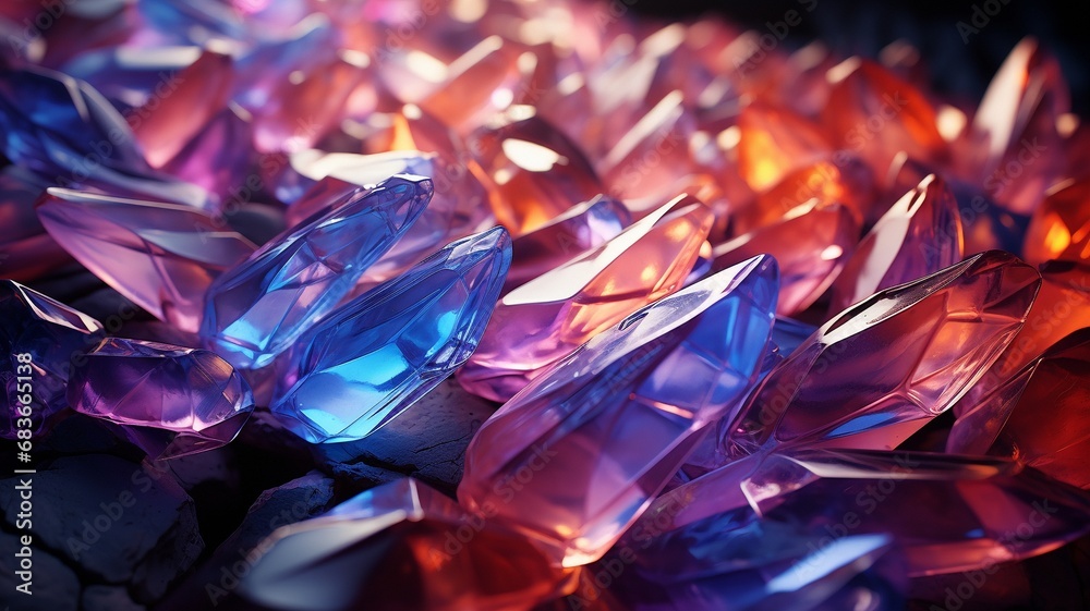 An infinite fractal composed of natural gemstones with transparent, colorful crystals.. An infinite fractal composed of natural gemstones with transparent, colorful crystals..