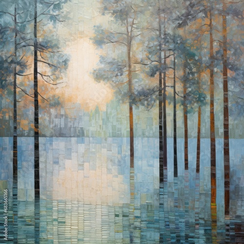 morning mist over the river photo