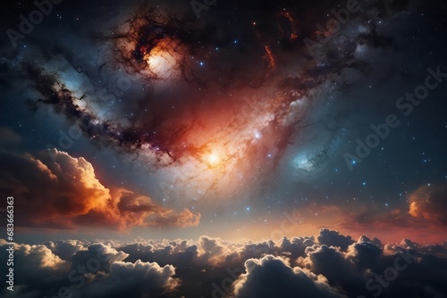 Celestial Dreamscape  Nebula s Embrace Galaxy Sky