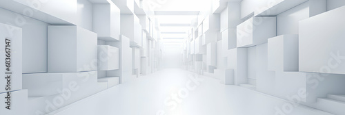 Light white futuristic background. Geometric wallpaper. Abstract shape. Generative ai.