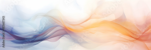 Delicate wavy abstract background. Digital web header. Colorful smoke movement. Textile flowing. Pastel wallpaper. Generative ai.