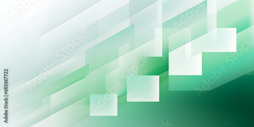 Abstract shapes white and green background  geometric pattern of square blocks - Architectural  financial  corporate and business brochure template