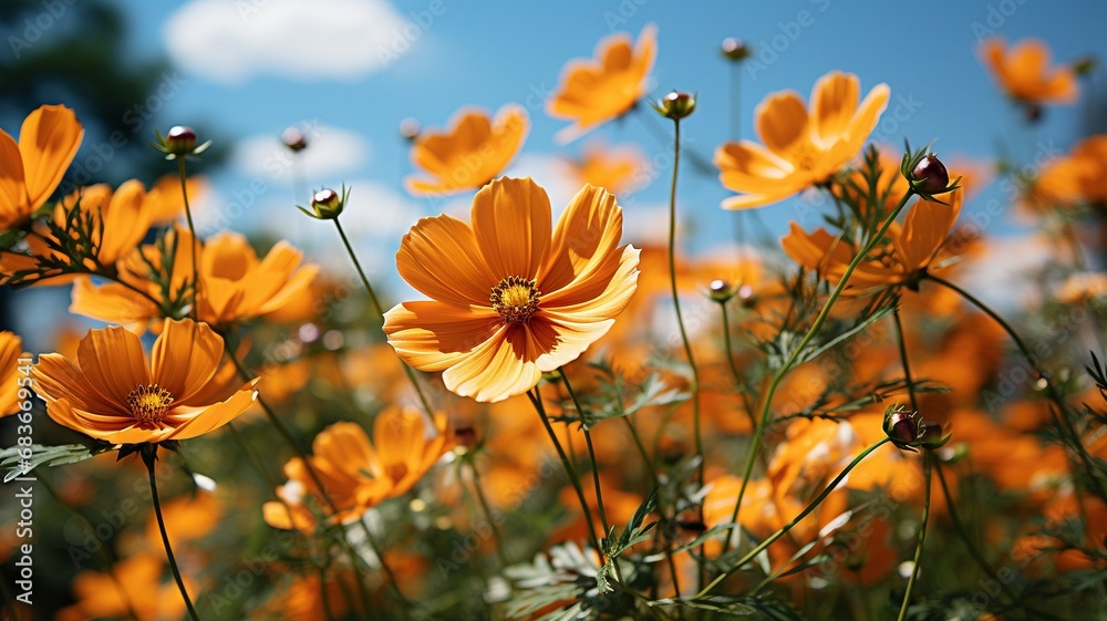 Obraz premium Cosmos bloom in orange..