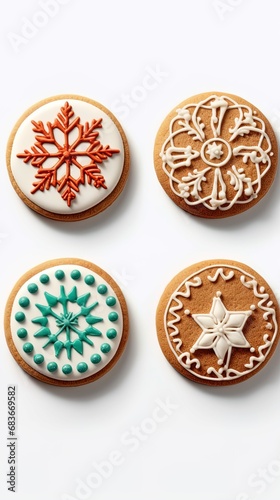 christmas cookies on white background