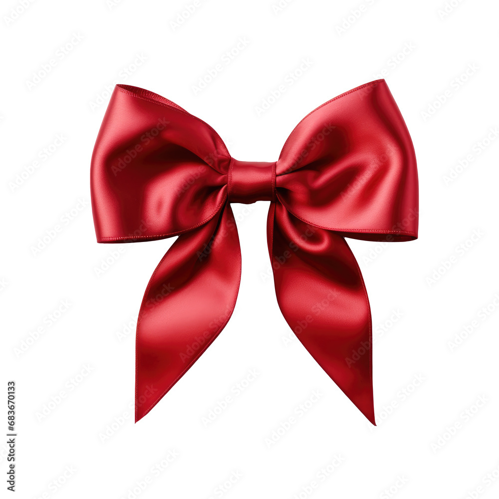 Red ribbon bow isolated, Generative ai Red ribbon bow isolated, Generative ai