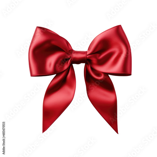 Red ribbon bow isolated, Generative ai