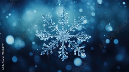 Christmas snowflake close-up background, Generative ai