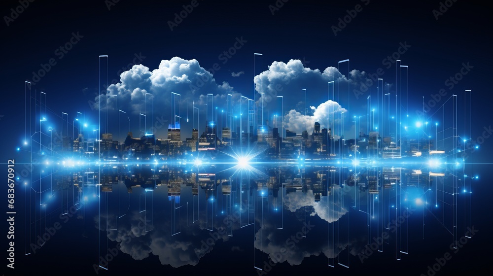 Cloud computing image for smart city background