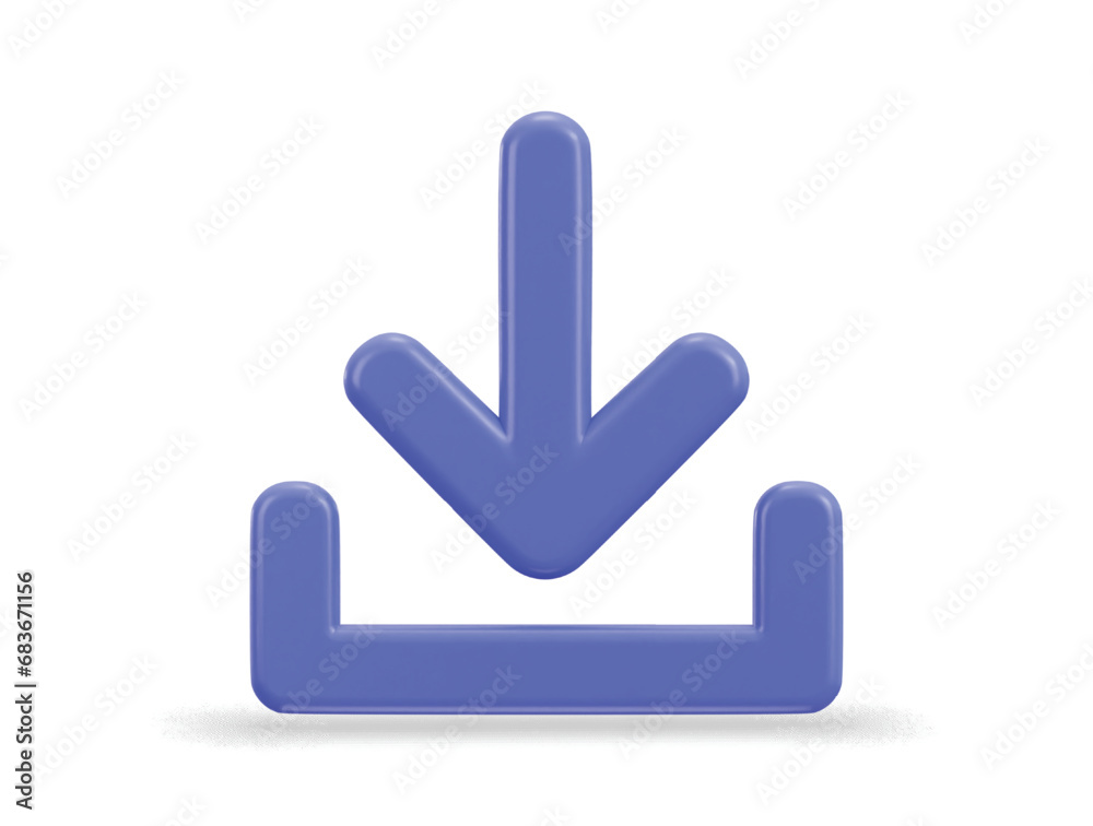 3D download icon, Upload icon, Download symbol, sign. Down arrow bottom side symbol 3D download icon, Upload icon, Download symbol, sign. Down arrow bottom side symbol