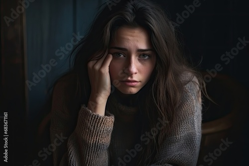 sad and lonely young woman suffering from depression and anxiety