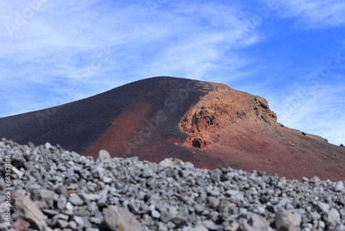 Hoei crater of Mountain Fuji in Japan. This crater is called the Hoei crater because of the Kanei eruption in 1707. photo