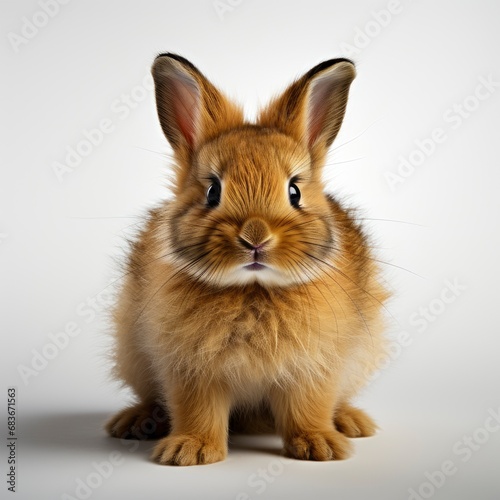 Healthy Lovely Baby Bunny Easter Rabbit, Isolated On White Background, For Design And Printing