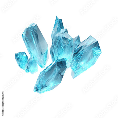 levitating crystalline shards abstract