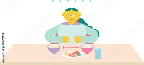 食欲がなくご飯を食べることができない女性