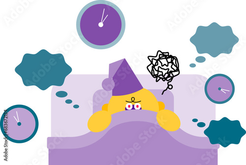 ストレスによる体調不良で眠れない男性