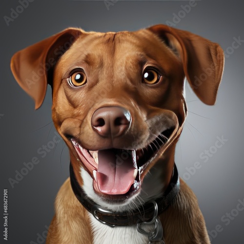 Funny Head Shot Cute Red Cobberdog  Isolated On White Background  For Design And Printing