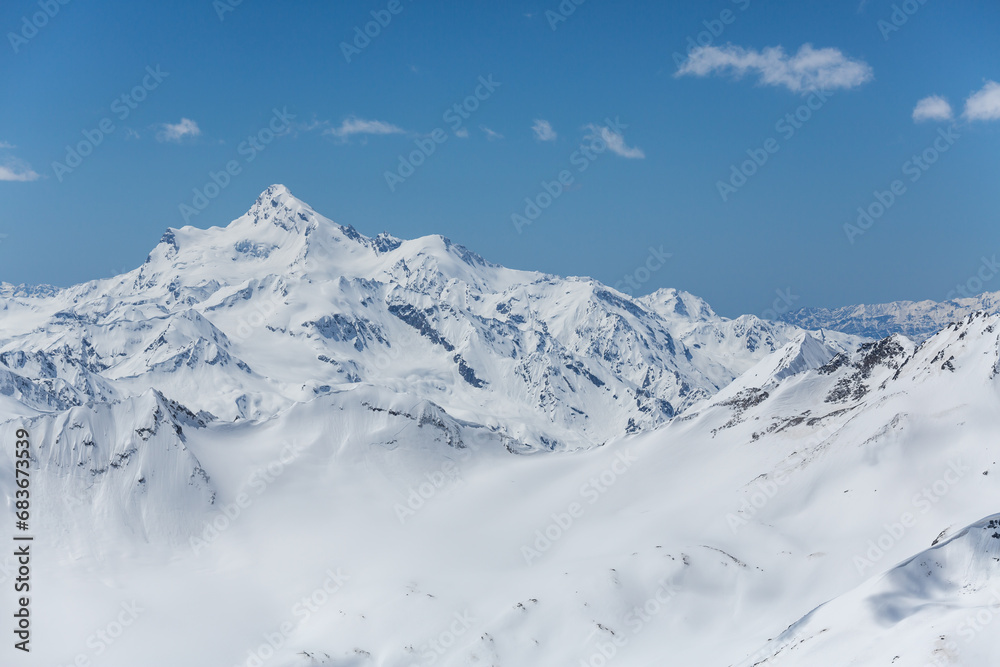 Panoramic view of the Caucasus mountains