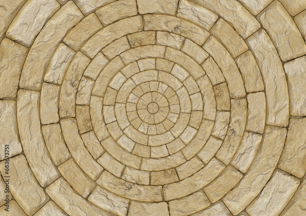 Fototapeta premium Stones patch circle arches pattern texture
