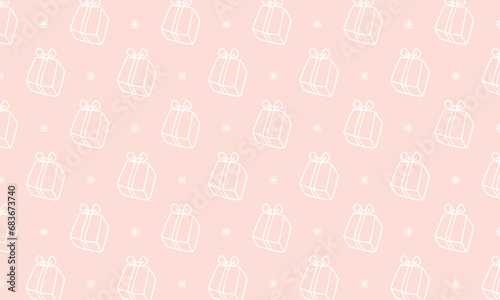 vector white giftbox wrapping paper pattern wallpaper with pink background